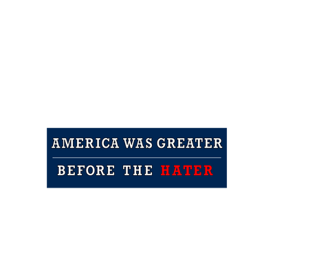 America was Greater Before the Hater - Bumpersticker 6" x 2" vinyl